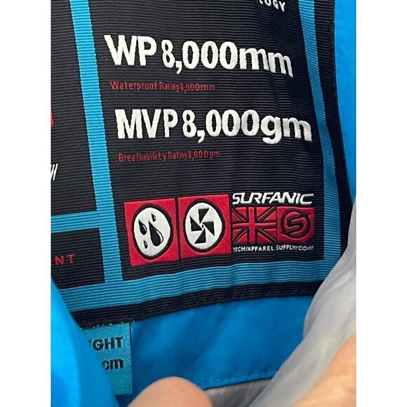Surfanic bib ski snowboard  pants  30'waist 36'hip 29' long  blue - Picture 10 of 13